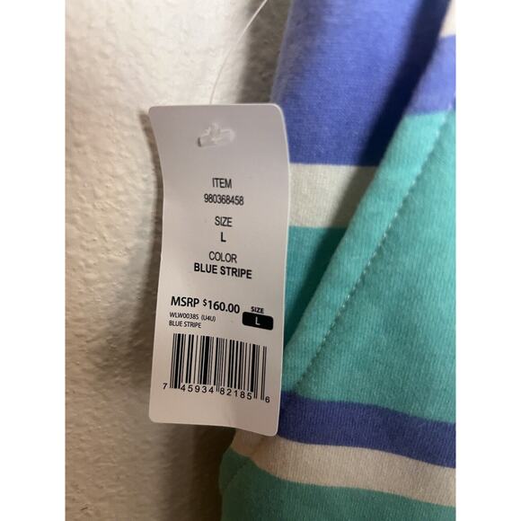 Wildfox Blue Striped Sweatshirt & Short Lounge Set Women’s Size Large - Picture 8 of 10